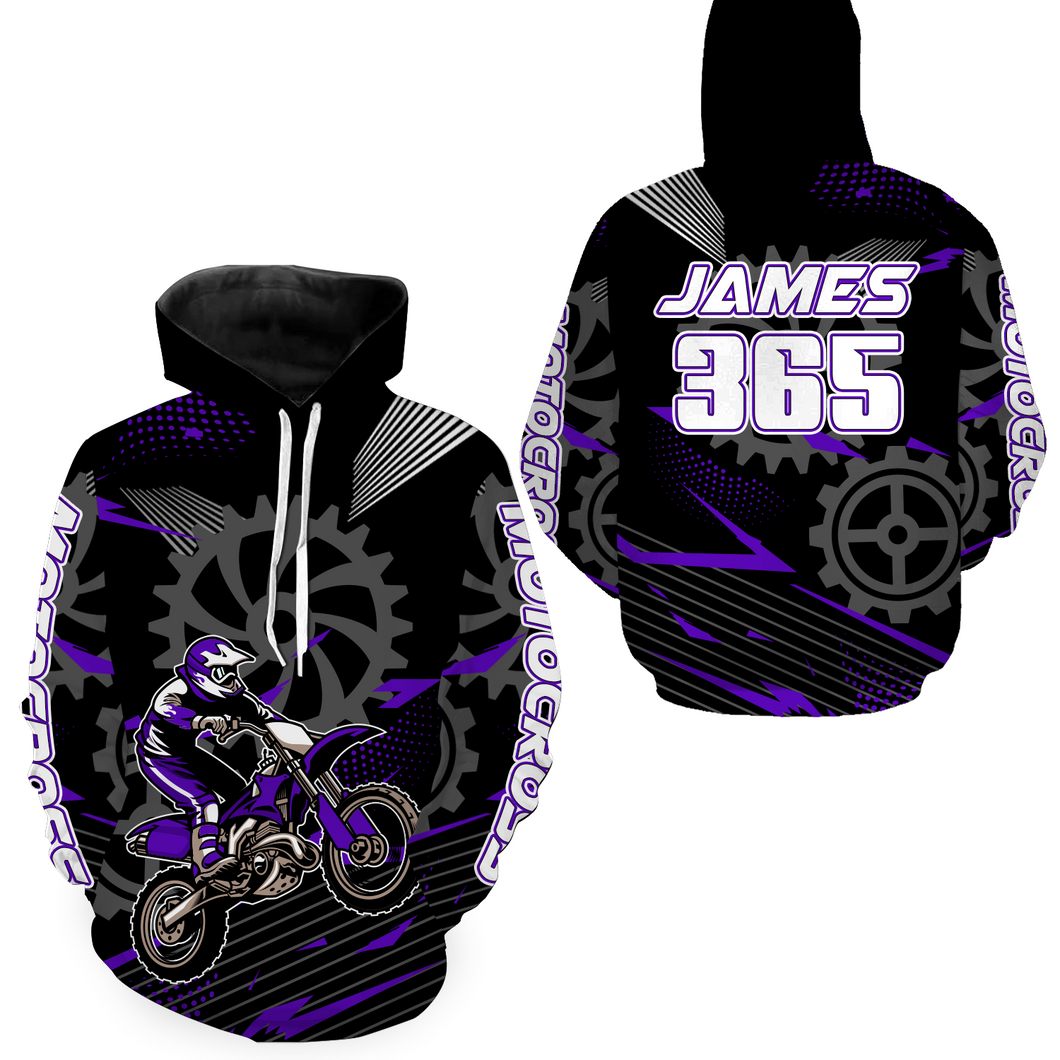 Purple Motocross Racing Hoodie for Men Women Dirt Bike Motorcycle Hoodie MX Jersey MH145