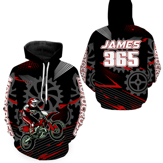Red Motocross Racing Hoodie for Men Women Dirt Bike Motorcycle Hoodie MX Jersey MH145