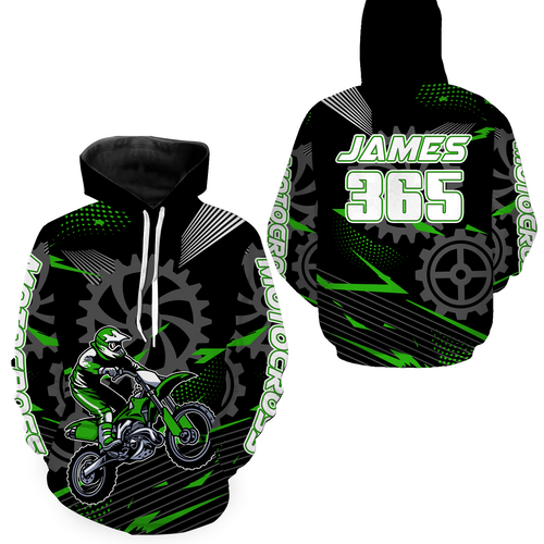 Green Motocross Racing Hoodie for Men Women Dirt Bike Motorcycle Hoodie MX Jersey MH145