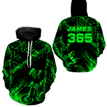 Load image into Gallery viewer, Green Motocross Hoodie Jersey Custom for Men Women Motorcycle Dirt Bike Hoodie Zip MH146