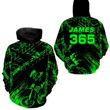 Load image into Gallery viewer, Green Motocross Hoodie Jersey Custom for Men Women Motorcycle Dirt Bike Hoodie Zip MH146