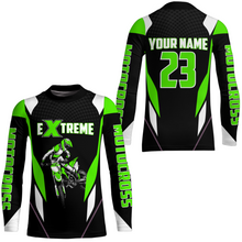 Load image into Gallery viewer, Motocross Racing Jersey Green Off-road Riding Dirt Bike Shirt For Kid Men Women XM308