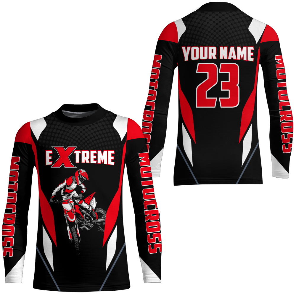 Motocross Racing Jersey Red Off-road Riding Dirt Bike Shirt For Kid Men Women XM308
