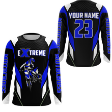 Load image into Gallery viewer, Motocross Racing Jersey Blue Off-road Riding Dirt Bike Shirt For Kid Men Women XM308
