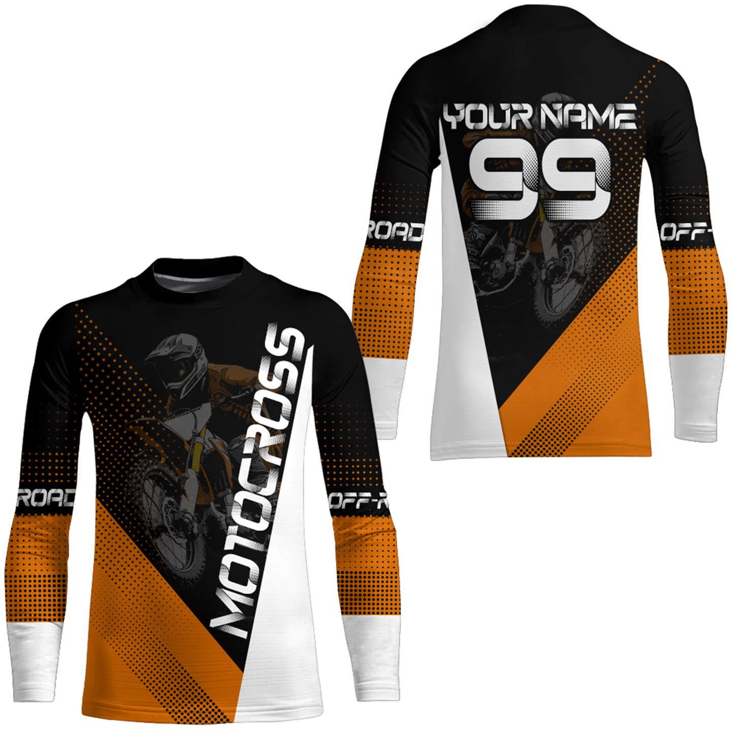 Motocross Jersey Men Women Kid Dirt Bike Orange Off-Road Shirt Upf30+ MX Racing Jersey XM287