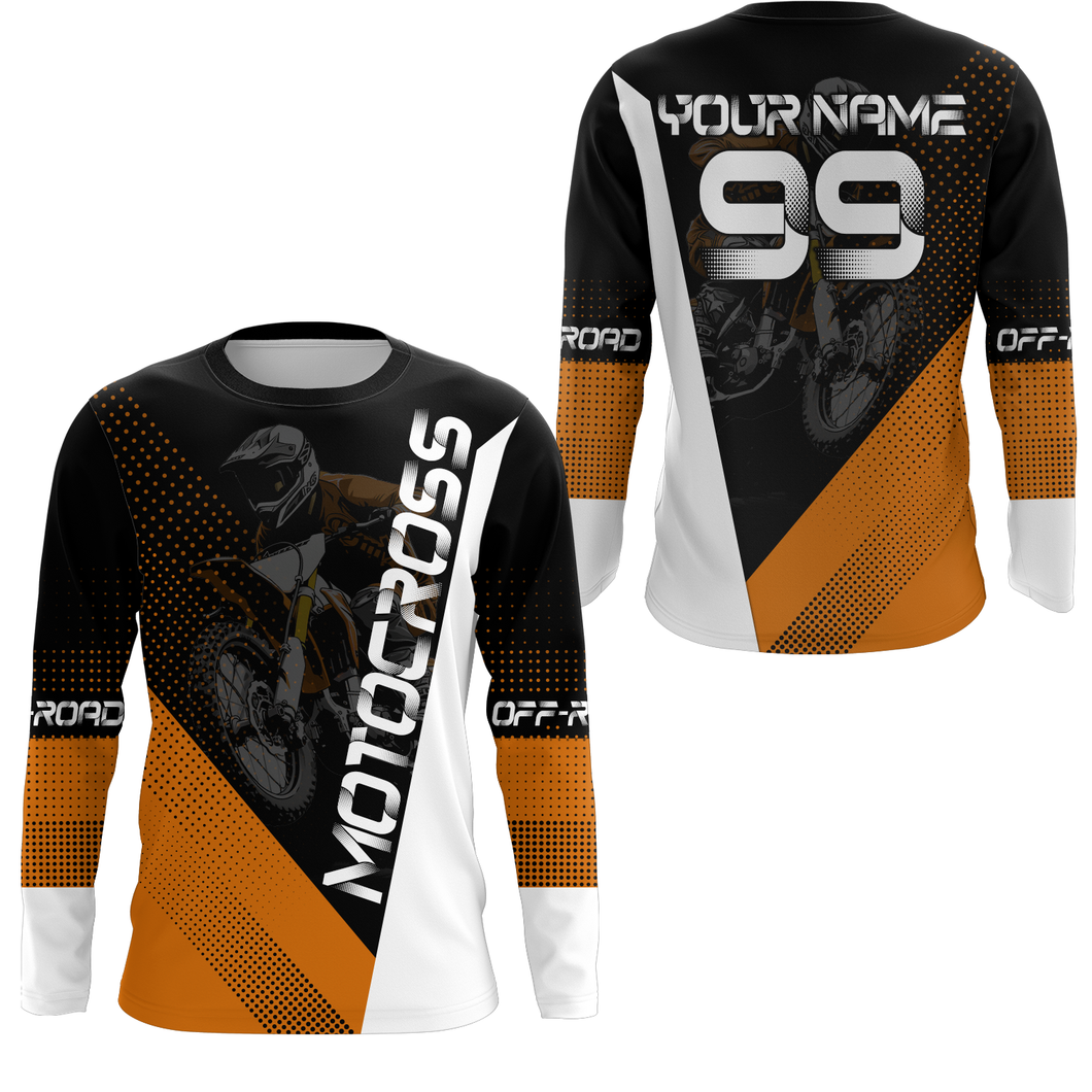 Motocross Jersey Men Women Kid Dirt Bike Orange Off-Road Shirt Upf30+ MX Racing Jersey XM287