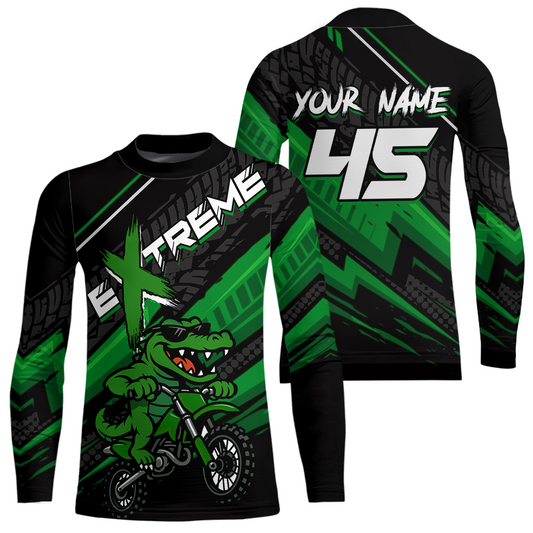 Green Alligator Motocross Jersey Custom Dirt Bike Shirts Men Kid Women Riding Shirts XM379