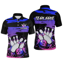 Load image into Gallery viewer, Purple Bowling Shirts Custom for Women Men Team Bowling Polo and 1/4 Zip Shirts MBL116