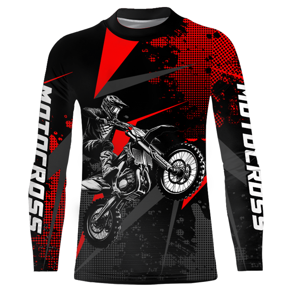 Custom Racing Jersey Youth Men Kid Dirt Bike Shirt Upf30+ Red Motocross Off-Road Jersey XM236