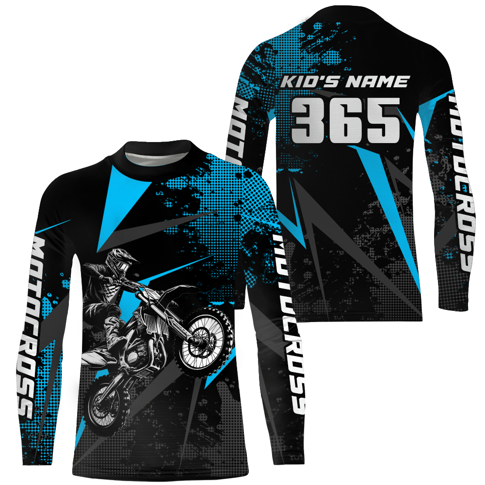 Motocross Racing Jersey Men Women Kid Upf30+ Dirt Bike Shirt Youth Adult Off-Road Light Blue XM275