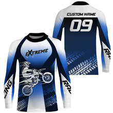 Load image into Gallery viewer, Custom Motocross Jersey UPF30+ Dirt Bike MX Racing Blue Men Women Kid Off-Road Motorcycle Shirt XM115