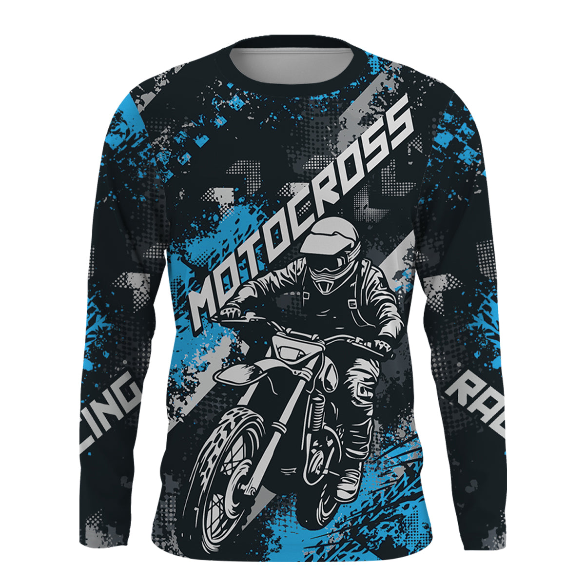 Blue Motocross Racing Jersey Men Kid Women Upf30+ Dirt Bike Shirt MX Off-Road Jersey XM247