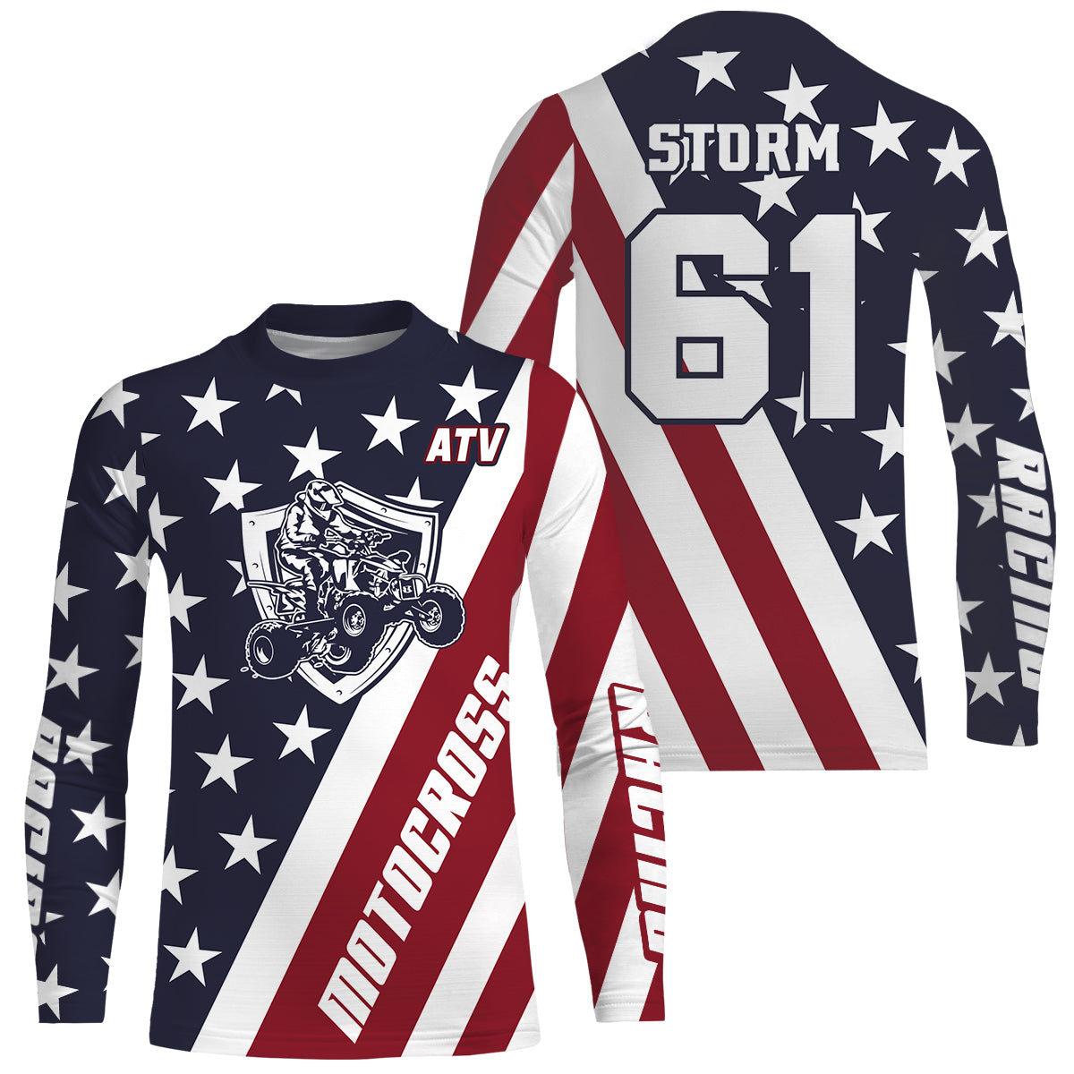 ATV Motocross Jersey American Flag Upf30+ Quad Bike Racing Jersey Men Women Kid MX41