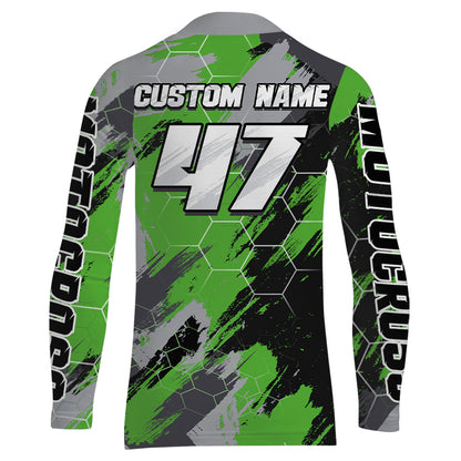 ATV Motocross Racing Jersey Green UPF30+ ATV Quad Bike Jersey Youth Men Women Kid MX43