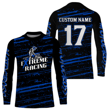 Motocross Racing Jersey Blue Upf30+ Dirt Bike Off-road MX Shirt Men Kid Women XM186