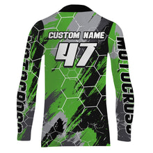 Load image into Gallery viewer, Motocross Racing Jersey Green UPF30+ Youth Dirt Bike Shirt Motorcycle Men MX Off-Road XM140
