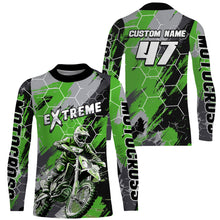 Load image into Gallery viewer, Motocross Racing Jersey Green UPF30+ Youth Dirt Bike Shirt Motorcycle Men MX Off-Road XM140