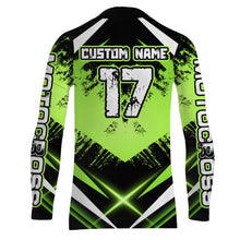 Load image into Gallery viewer, Motocross Jersey Green UPF30+ Youth Dirt Bike Shirt Off-Road MX Racing Motorcycle Shirt XM144