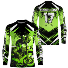 Load image into Gallery viewer, Motocross Jersey Green UPF30+ Youth Dirt Bike Shirt Off-Road MX Racing Motorcycle Shirt XM144