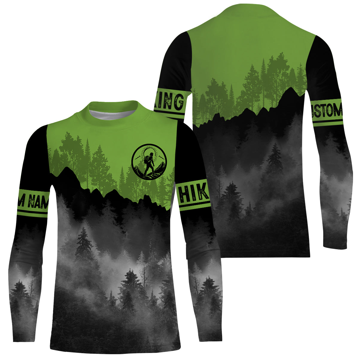 Green Hiking Shirt for Men Women Upf30+ Short & Long Sleeve Hiking Shirts Clothes HM21
