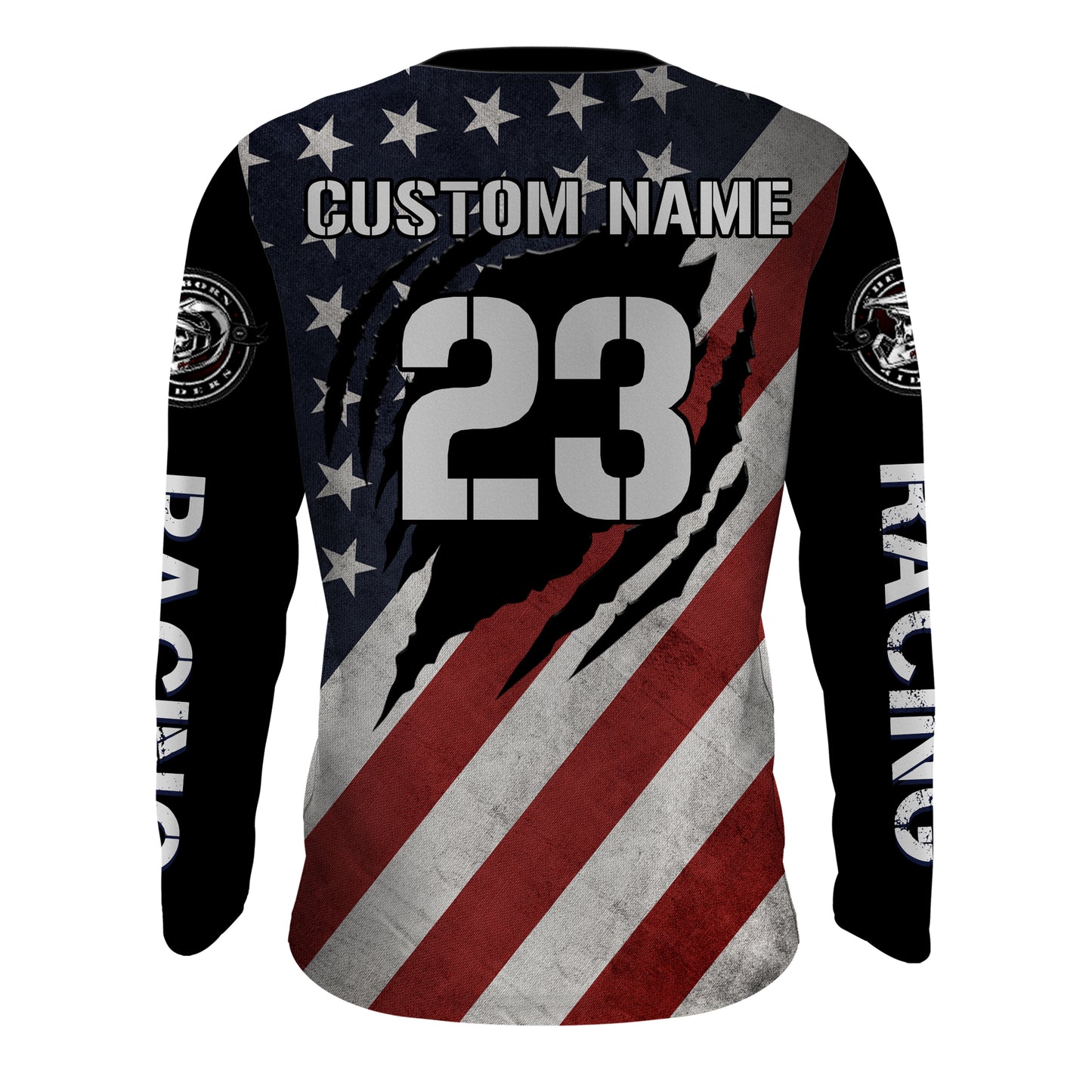 American Flag Motocross Jersey UPF30+ Patriotic Adult&Kid MX Racing Jersey Custom Motorcycle Shirt XM94