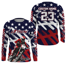 Load image into Gallery viewer, American Flag Motocross Jersey UPF30+ Youth Women Men Kid Dirt Bike Shirt Patriotic Racing Jersey XM103