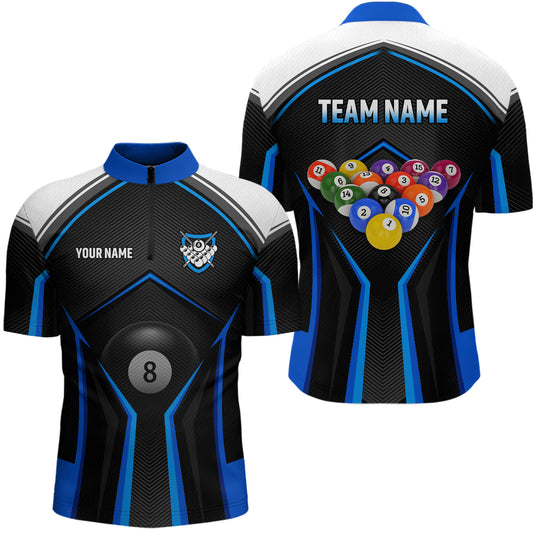 Billiard Jersey 8 Ball Pool Men Custom Billiard Shirt for Men Billiard Team Jersey Polo & 1/4 Zip NNT33