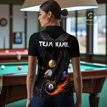 Load image into Gallery viewer, Custom Black Eagle 8 Ball Billiard Shirts for Women Billiard Team Jerseys Polo &amp; 1/4 Zip Shirts NNT52