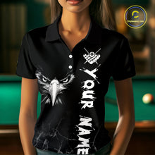 Load image into Gallery viewer, Custom Black Eagle 8 Ball Billiard Shirts for Women Billiard Team Jerseys Polo &amp; 1/4 Zip Shirts NNT52