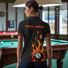 Load image into Gallery viewer, Custom 8 Ball Flame Billiard Shirts for Women Billiard Team Jerseys Polo &amp; 1/4 Zip Shirts NNT50