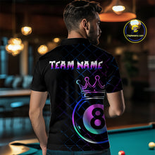 Load image into Gallery viewer, Custom Neon 8 Ball Crown Billiard Shirts for Men Billiard Team Jerseys Polo &amp; 1/4 Zip Shirts NNT53