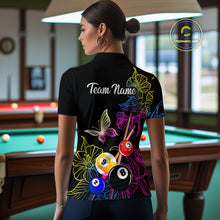 Load image into Gallery viewer, Custom Butterfiles Ball Billiard Shirts for Women Billiard Team Jerseys Polo &amp; 1/4 Zip Shirts NNT51
