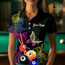 Load image into Gallery viewer, Custom Butterfiles Ball Billiard Shirts for Women Billiard Team Jerseys Polo &amp; 1/4 Zip Shirts NNT51