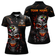 Load image into Gallery viewer, Personalized Thunder Skull Billiard Jerseys Women Polo &amp; 1/4 Zip Shirt Funny Skull 8 Ball Pool Billiard for Women Team NNT03