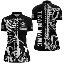 Load image into Gallery viewer, Custom Skull Bone 8 Ball Billiard Shirts for Women Billiard Team Jerseys Polo &amp; 1/4 Zip Shirts NNT47