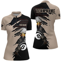Load image into Gallery viewer, Funny US Flag Eagle Billiard Jersey for Women Billiard Shirt Billiard Gifts Polo &amp; 1/4 Zip NNT14