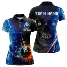 Load image into Gallery viewer, Custom Skull Thunder Billiard Shirts for Women Billiard Team Jerseys Polo &amp; 1/4 Zip Shirts NNT44