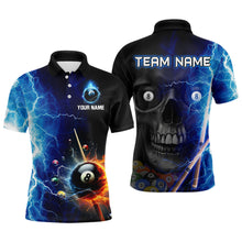 Load image into Gallery viewer, Custom Skull Thunder Billiard Shirts for Men Billiard Team Jerseys Polo &amp; 1/4 Zip Shirts NNT44