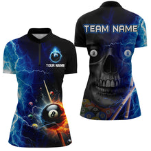 Load image into Gallery viewer, Custom Skull Thunder Billiard Shirts for Women Billiard Team Jerseys Polo &amp; 1/4 Zip Shirts NNT44