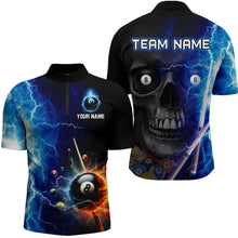 Load image into Gallery viewer, Custom Skull Thunder Billiard Shirts for Men Billiard Team Jerseys Polo &amp; 1/4 Zip Shirts NNT44