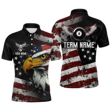 Load image into Gallery viewer, American Flag Billiard Shirt Funny Eagle Billiard Jersey Billiard for Men Polo &amp; 1/4 Zip Shirt NNT06