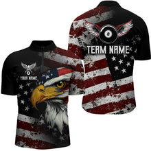 Load image into Gallery viewer, American Flag Billiard Shirt Funny Eagle Billiard Jersey Billiard for Men Polo &amp; 1/4 Zip Shirt NNT06