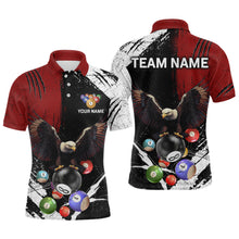 Load image into Gallery viewer, Eagle Custom Red Billiard Team Shirts For Men Bowling League Polo &amp; 1/4 Zip Shirt NNT20