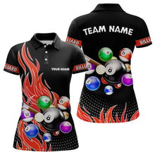 Load image into Gallery viewer, Custom Red Flame Billiard Shirts for Women Billiard Team Jerseys Polo &amp; 1/4 Zip Shirts NNT45