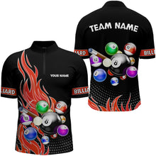Load image into Gallery viewer, Custom Red Flame Billiard Shirts for Men Billiard Team Jerseys Polo &amp; 1/4 Zip Shirts NNT45