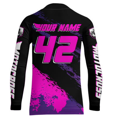 Women Motocross Shirts Kid Adult Pink Motocross MX Off-Road Motocycle Shirt UPF30+ DNT65
