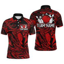 Load image into Gallery viewer, Custom Red Bowling Men Bowling Shirt Polo &amp; Quarter-Zip Bowling Team Jerseys HNT81
