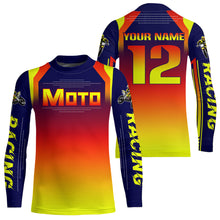 Load image into Gallery viewer, Yellow Orange Motocross Racing Jersey UPF30+ MX Racing Dirt Bike Jersey Kid Men Women DNT04
