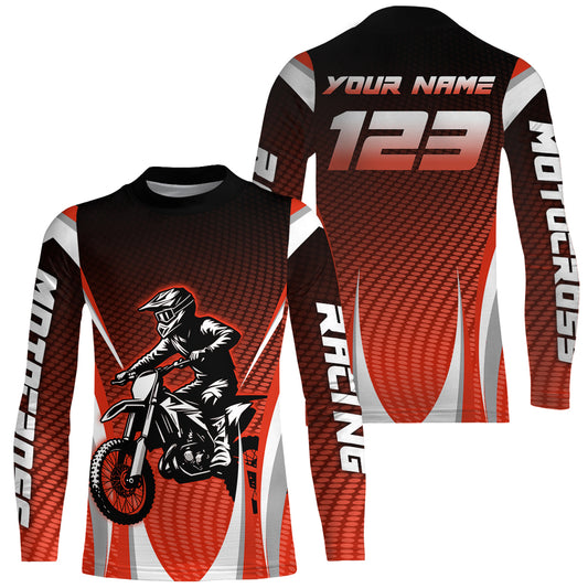Red Youth Dirt Bike Jersey Custom Motocross Jersey Men Women Kid Upf30+ Off-Road Jersey DNT75