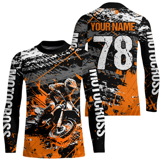 Orange Youth Motorcycle Shirt Motocross Jersey Custom Dirt Bike Jersey Kid Men Women DNT54